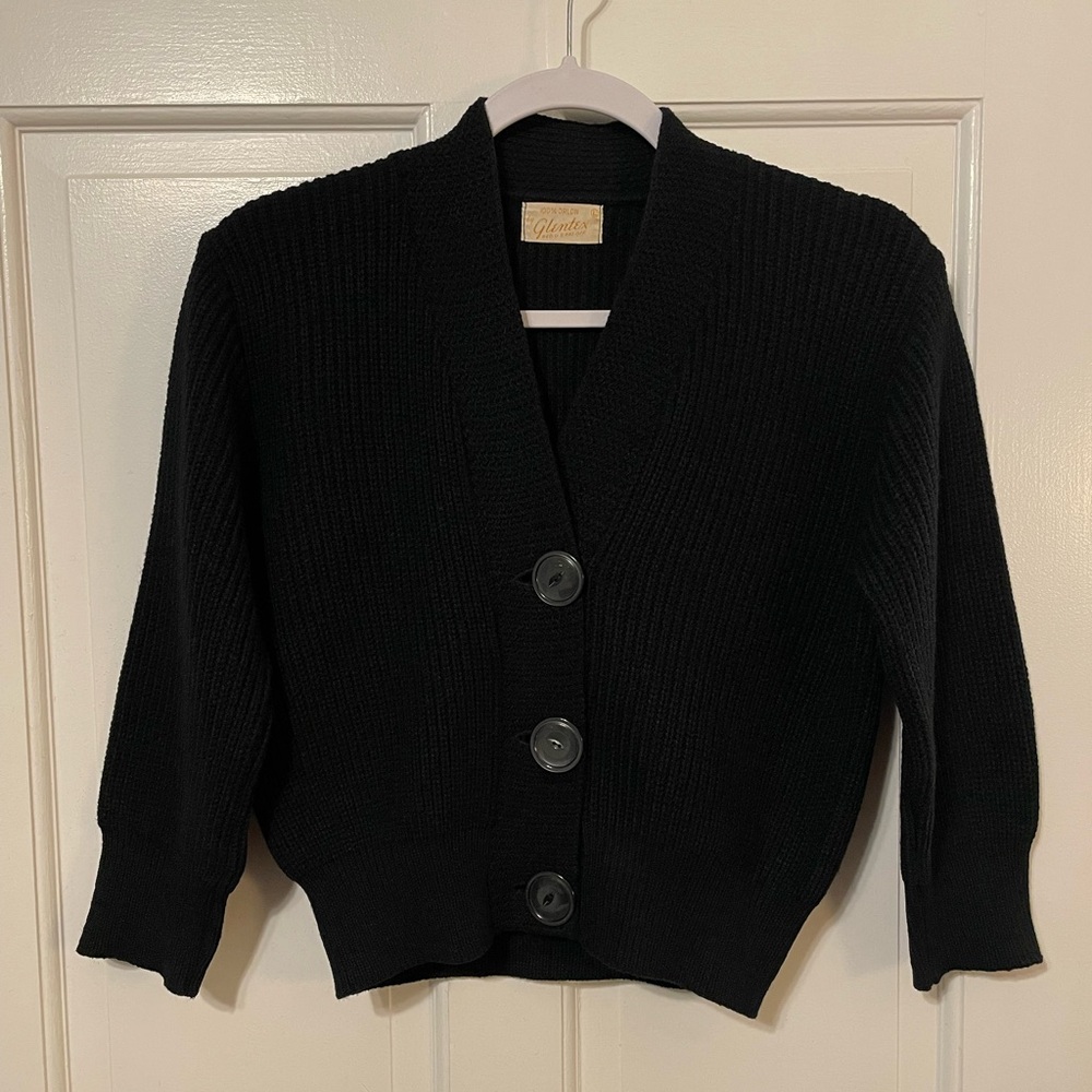 Vintage Glentex Black Cardigan Sweater